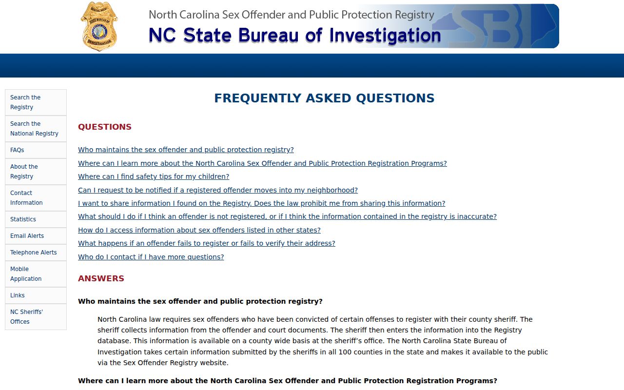 Pamlico County sex offender registry identity and accuracy guidance