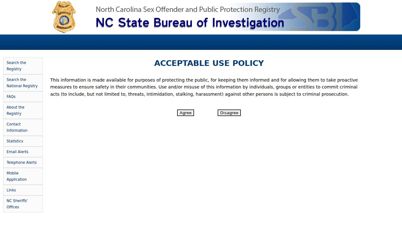 Pamlico County sex offender search on the North Carolina registry